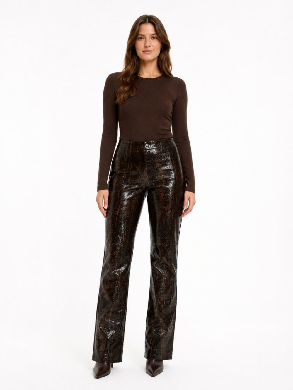 NWT Mica Snakeskin Print Wide Leg Pants - Metallic Gold & Black (Size 10)